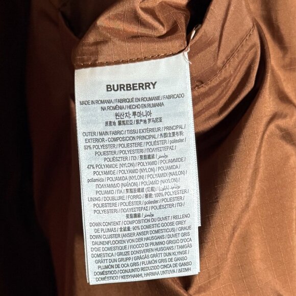 Burberry Beige Monogram Jacquard Down Puffer Coat - Picture 14 of 16